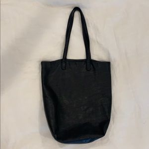 Baggu basic black leather tote
